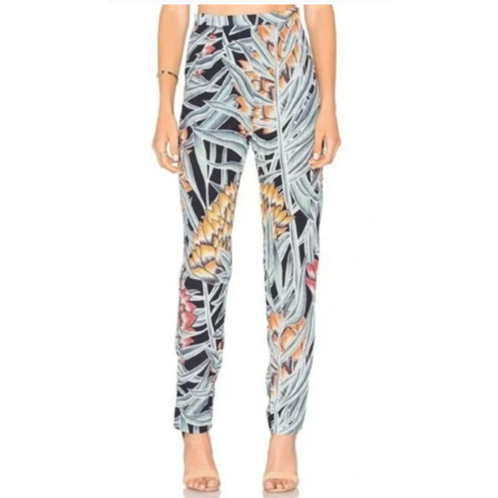 Mara Hoffman‎ High Waist Herbarium Floral Slim Pants Size 2